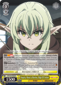 Inquiry About a Warrior, High Elf Archer