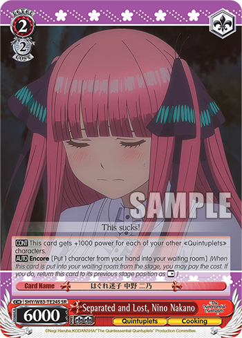 Separated and Lost, Nino Nakano 5HY/W83-TE24S