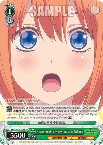 An Acceptable Answer, Yotsuba Nakano 5HY/W83-TE68