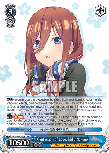 Confession of Love, Miku Nakano 5HY/W90-E083
