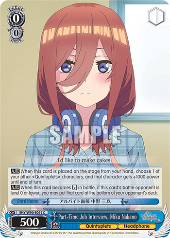 Part-Time Job Interview, Miku Nakano 5HY/W90-E091
