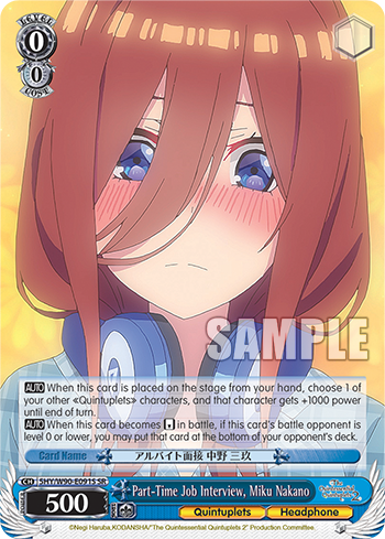 Part-Time Job Interview, Miku Nakano 5HY/W90-E091S