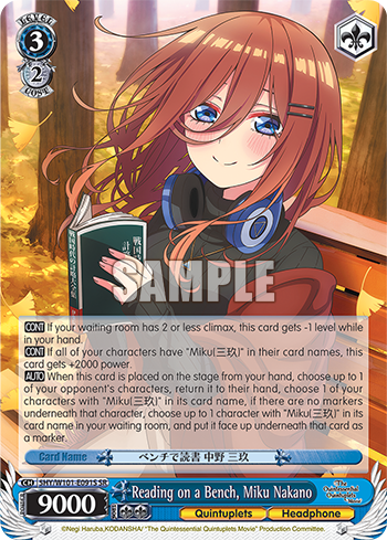 Reading on a Bench, Miku Nakano 5HY/W101-E091S