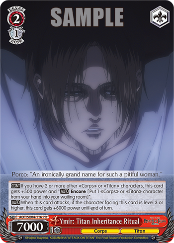 Ymir: Titan Inheritance Ritual AOT/SX04-116