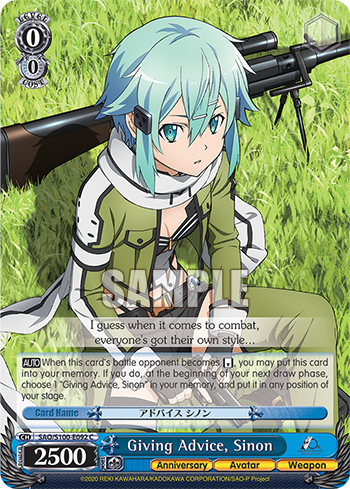 Giving Advice, Sinon SAO/S100-E092