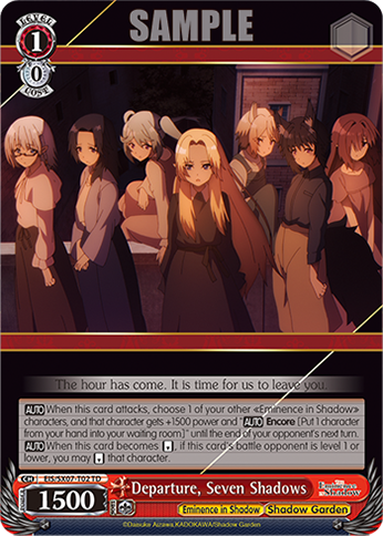 Departure, Seven Shadows