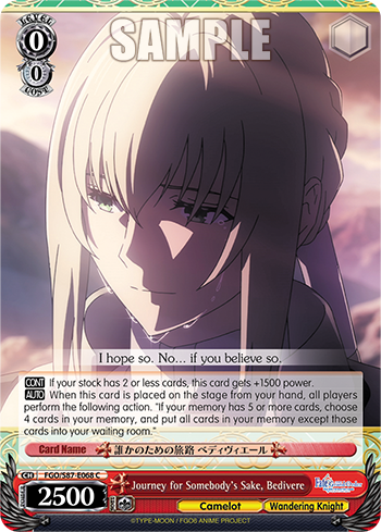 Journey for Somebody's Sake, Bedivere