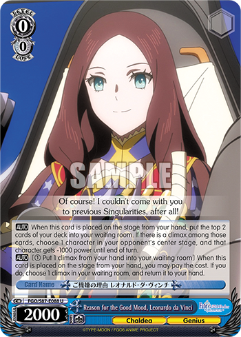 Reason for the Good Mood, Leonardo da Vinci FGO/S87-E088