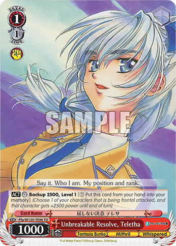 Unbreakable Resolve, Teletha