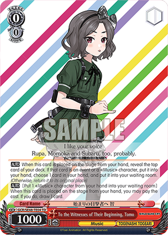 To the Witnesses of Their Beginning, Tomo