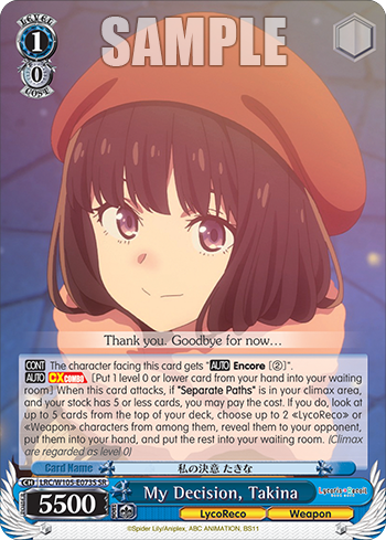 My Decision, Takina