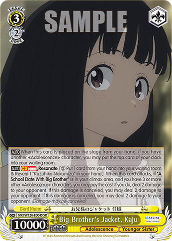 Big Brother's Jacket, Kaju