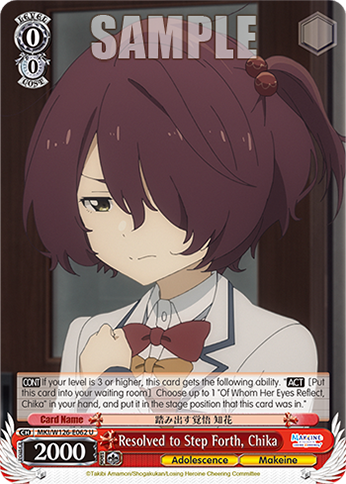 Resolved to Step Forth, Chika MKI/W126-E062