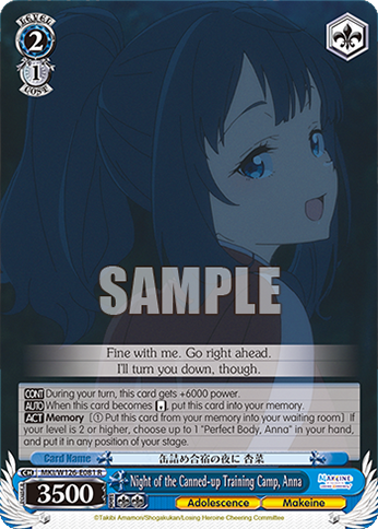 Night of the Canned-up Training Camp, Anna MKI/W126-E081