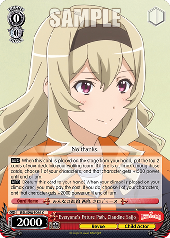 Everyone's Future Path, Claudine Saijo
