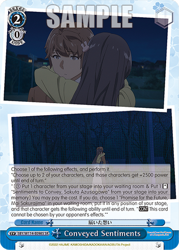 Conveyed Sentiments SBY/W114-E098S