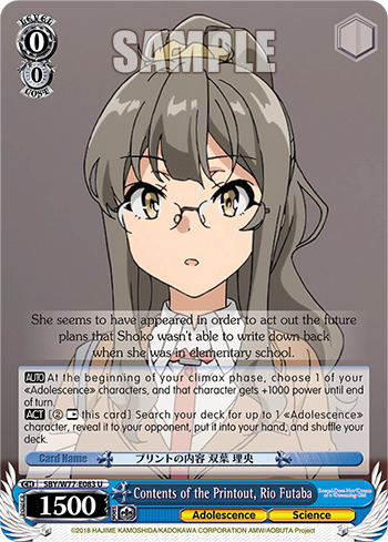Contents of the Printout, Rio Futaba