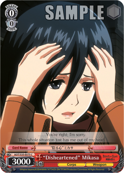 "Disheartened" Mikasa