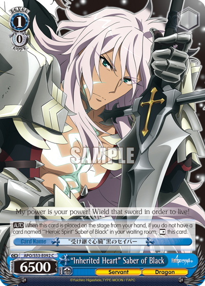 "Inherited Heart" Saber of Black