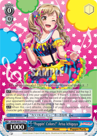 "Poppin' Colors!" Arisa Ichigaya BD/EN-W03-110