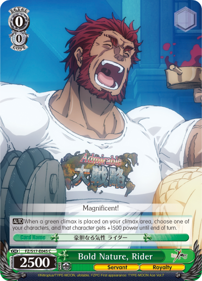 Bold Nature, Rider