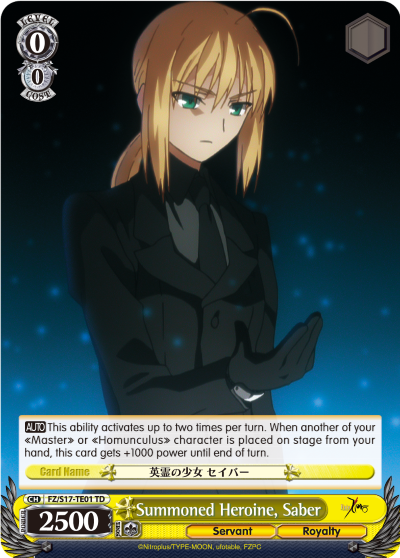 Summoned Heroine, Saber