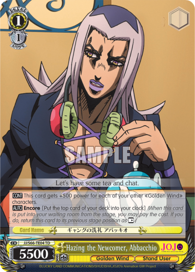 Hazing the Newcomer, Abbacchio