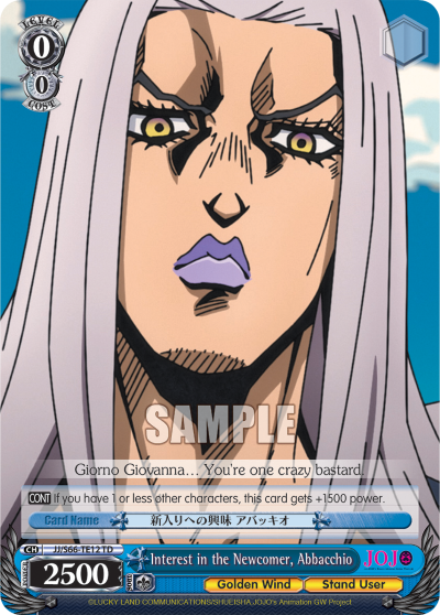 Interest in the Newcomer, Abbacchio