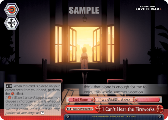 I Can't Hear the Fireworks