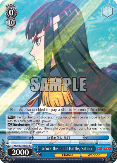 Before the Final Battle, Satsuki