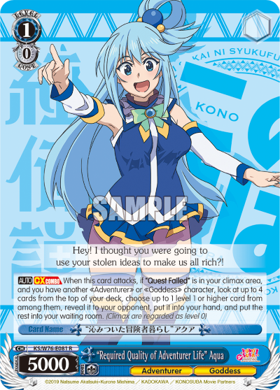 "Required Quality of Adventurer Life" Aqua