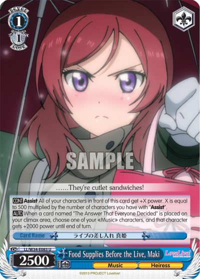 Food Supplies Before the Live, Maki