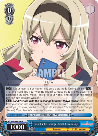 Interest in the Exchange Student, Claudine Saijo