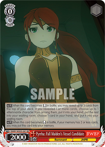 Pyrrha: Fall Maiden's Vessel Candidate