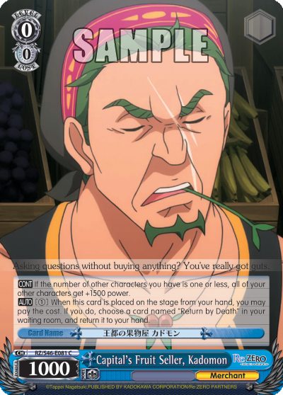 Capital's Fruit Seller, Kadomon