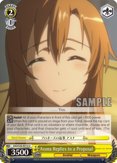 Asuna Replies to a Proposal