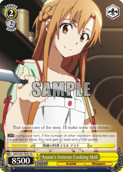 Asuna's Veteran Cooking Skill