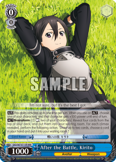 After the Battle, Kirito
