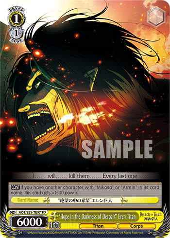 "Hope in the Darkness of Despair" Eren Titan AOT/S35-TE07