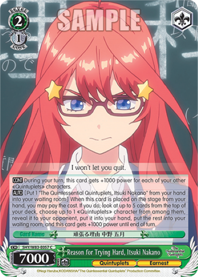 Reason for Trying Hard, Itsuki Nakano