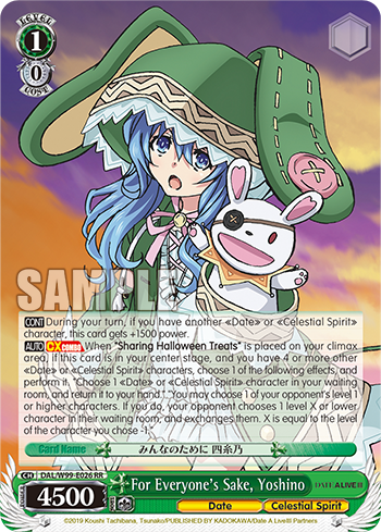 For Everyone's Sake, Yoshino