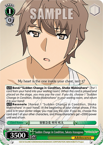 Sudden Change in Condition, Sakuta Azusagawa
