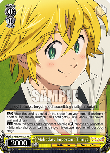 Meliodas: Important Things