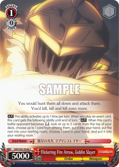 Flickering Fire Arrow, Goblin Slayer