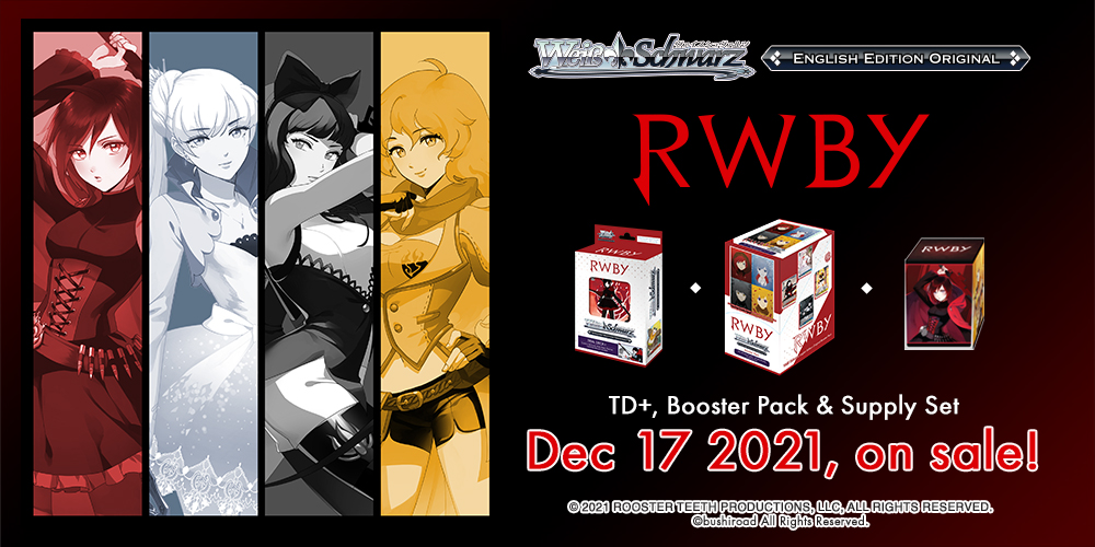 Team RWBY descends upon the stage! Trial Deck+ reveals! Bottom Banner