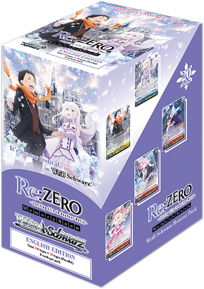 Weiss Schwarz Re Zero Memory Snow Booster Box Re:Zero Life in Another Japanese